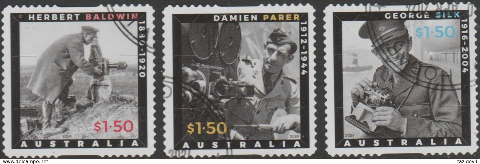 AUSTRALIA - DIE-CUT-USED 2024 $1.50 Anzac Day 2024 - Set Of Three - Postmarks Will Vary - Gebraucht