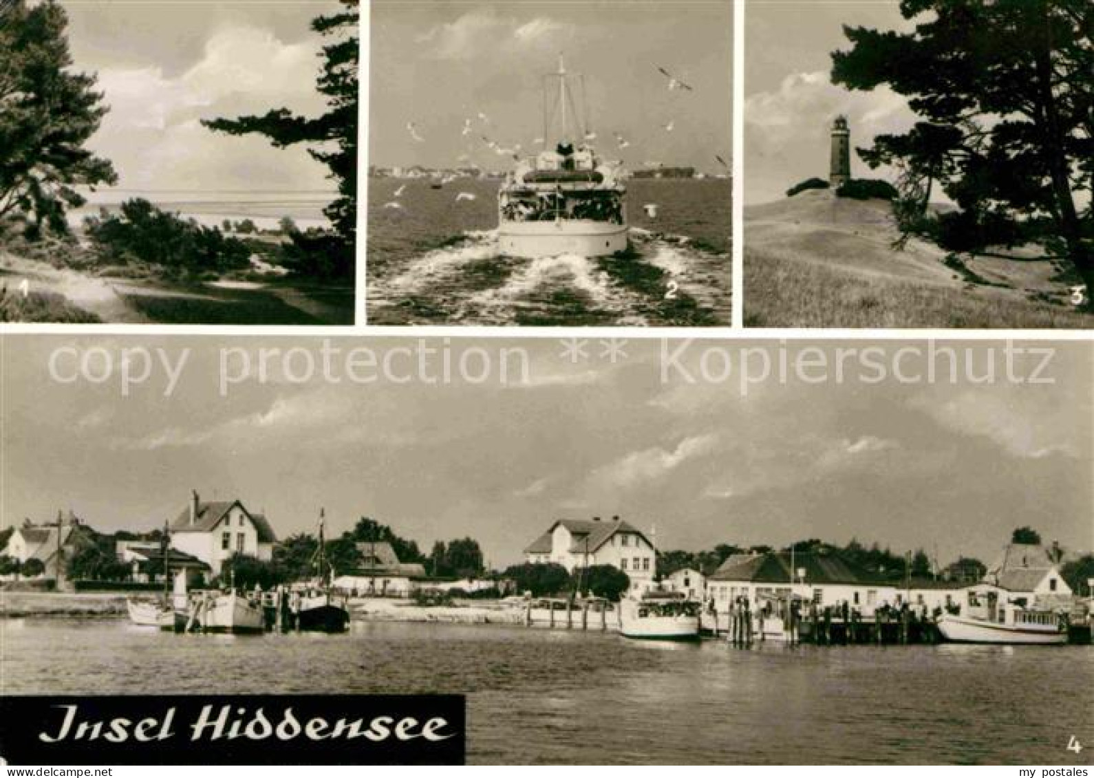 72727474 Insel Hiddensee Blick Vom Dornbusch Faehre Leuchtturm Von Kloster Hafen - Other & Unclassified
