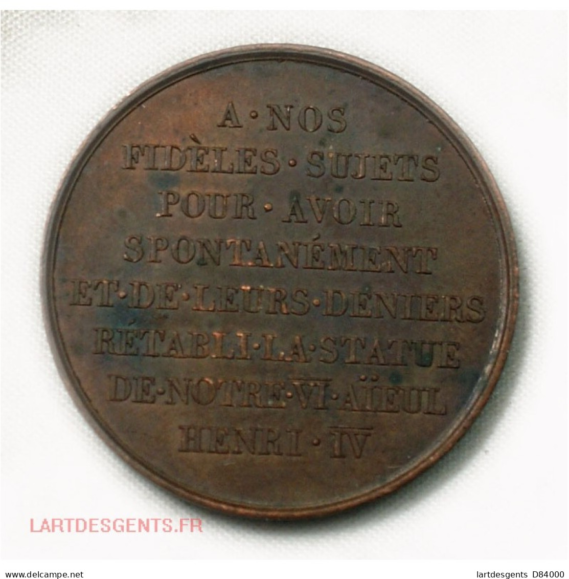 Médaille Jeton Henri IV Et Louis XVIII "à Nos Fidèles Sujets" - Professionali / Di Società