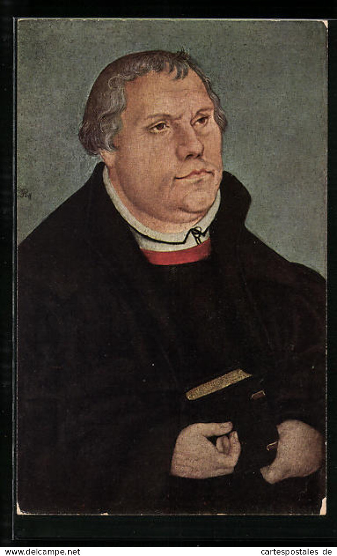 AK Portrait Martin Luther  - Personnages Historiques