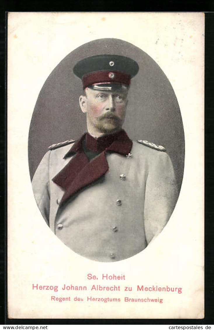 AK Herzog Johann Albrecht Zu Mecklenburg In Uniform  - Royal Families