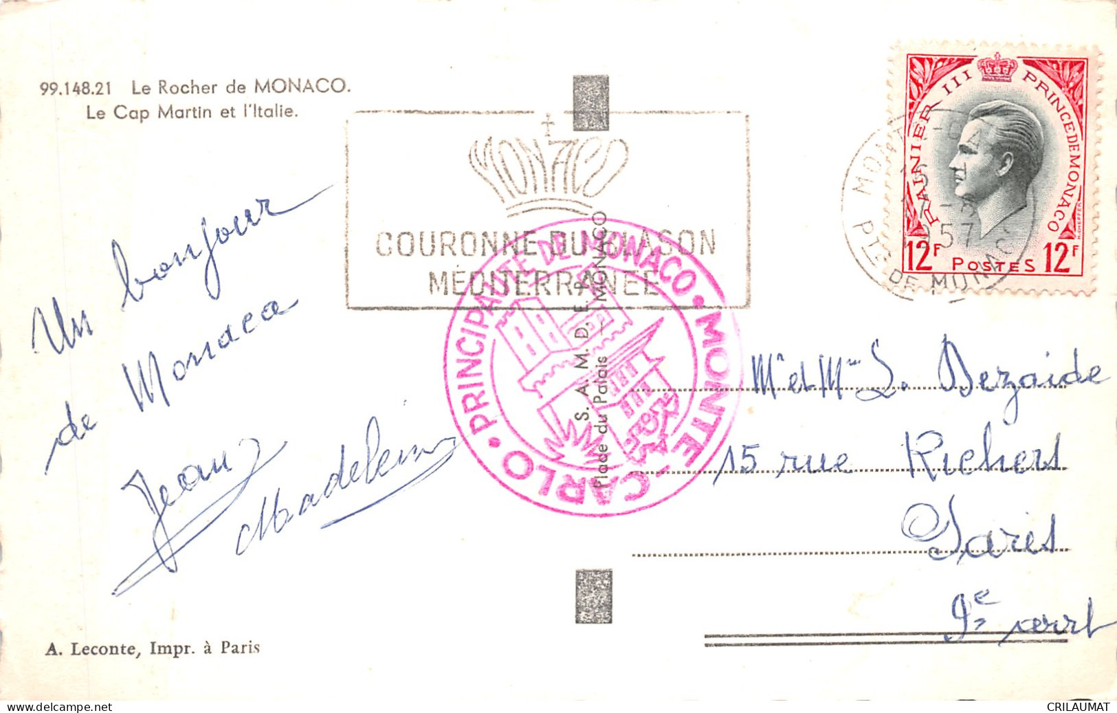 98-MONACO-N°5142-B/0353 - Autres & Non Classés