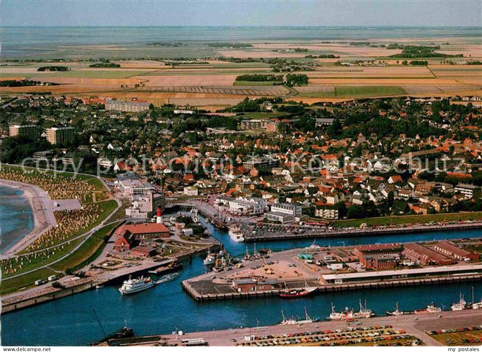 72727275 Buesum Nordseebad Fliegeraufnahme Hafen Buesum - Büsum