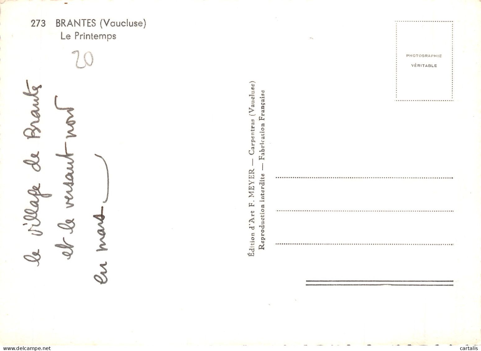 84-BRANTES-N°4195-A/0165 - Sonstige & Ohne Zuordnung