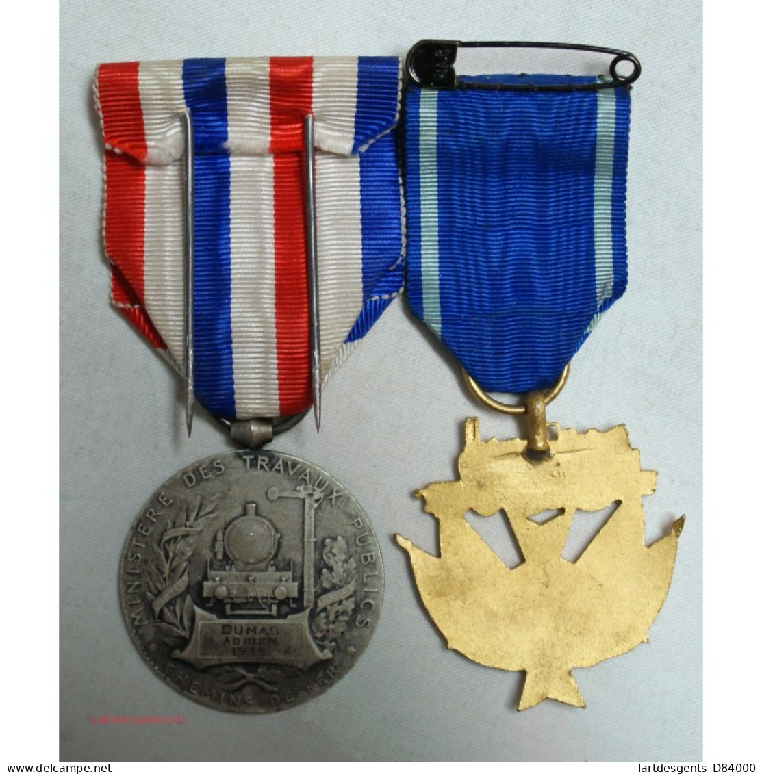 Médailles D\'honneurs Des Chemins De Fer Argent + Émail  (rare), Lartdesgents - Professionnels / De Société