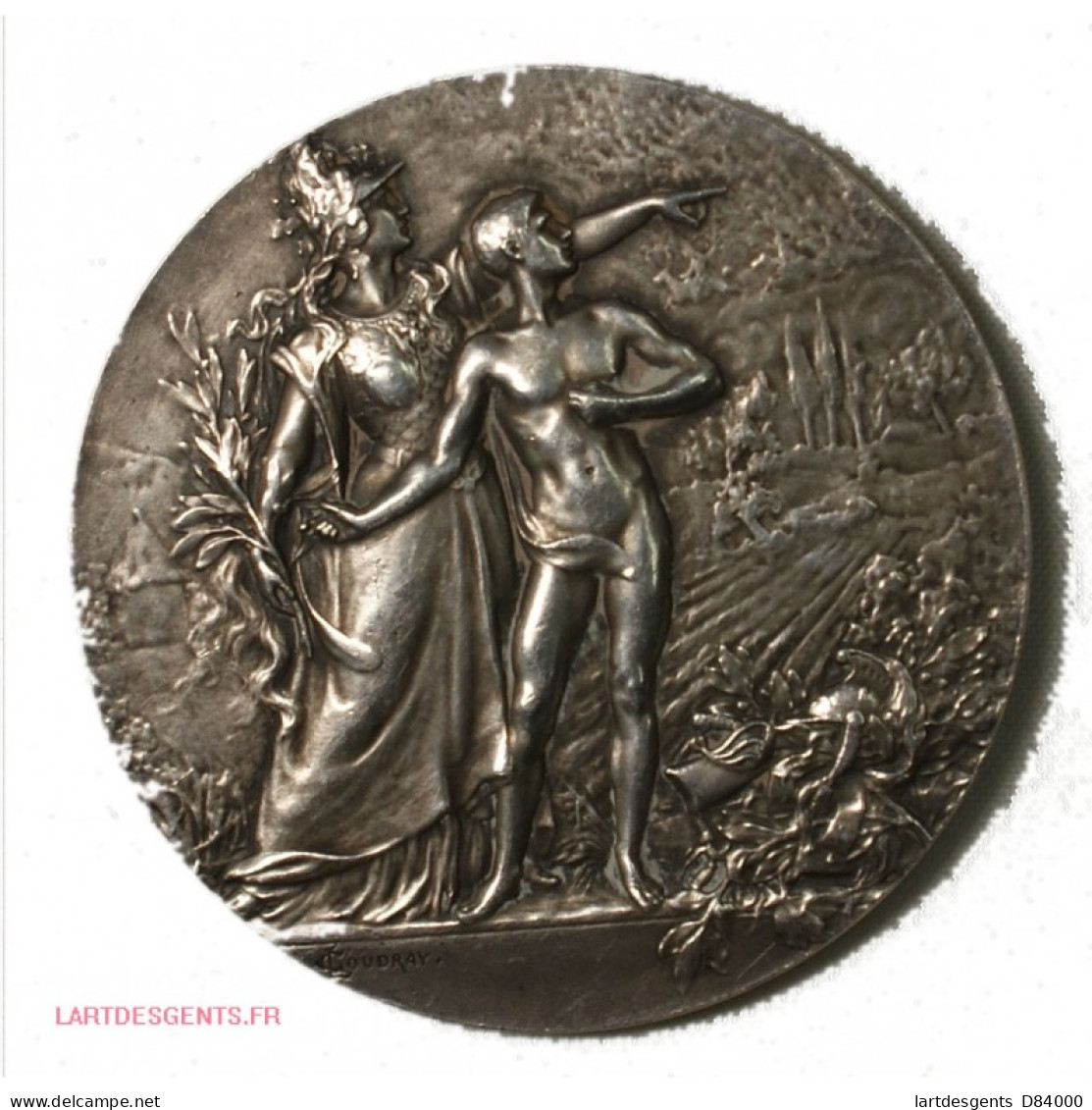 Médaille Argent Centenaire Du Lycée Concordet 1804-1904 Par COUDRAY , Lartdesgents - Professionali / Di Società