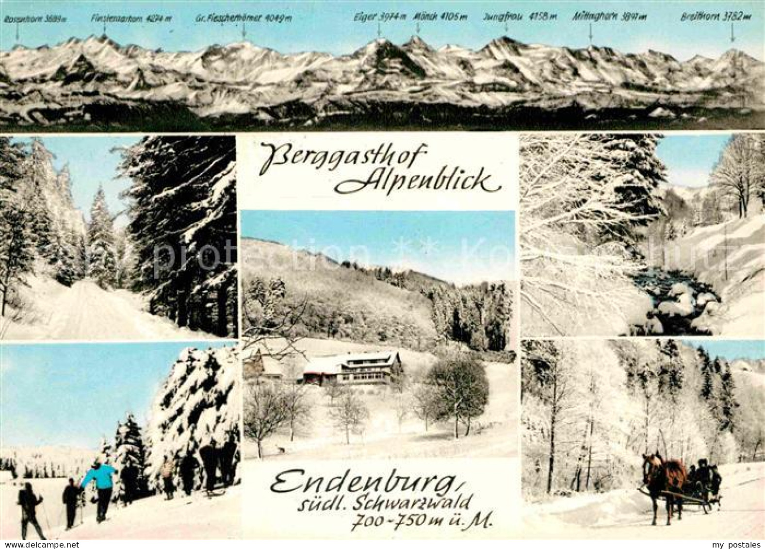 72726605 Endenburg Berggasthof Alpenblick Alpenpanorama Pferdeschlitten Endenbur - Autres & Non Classés