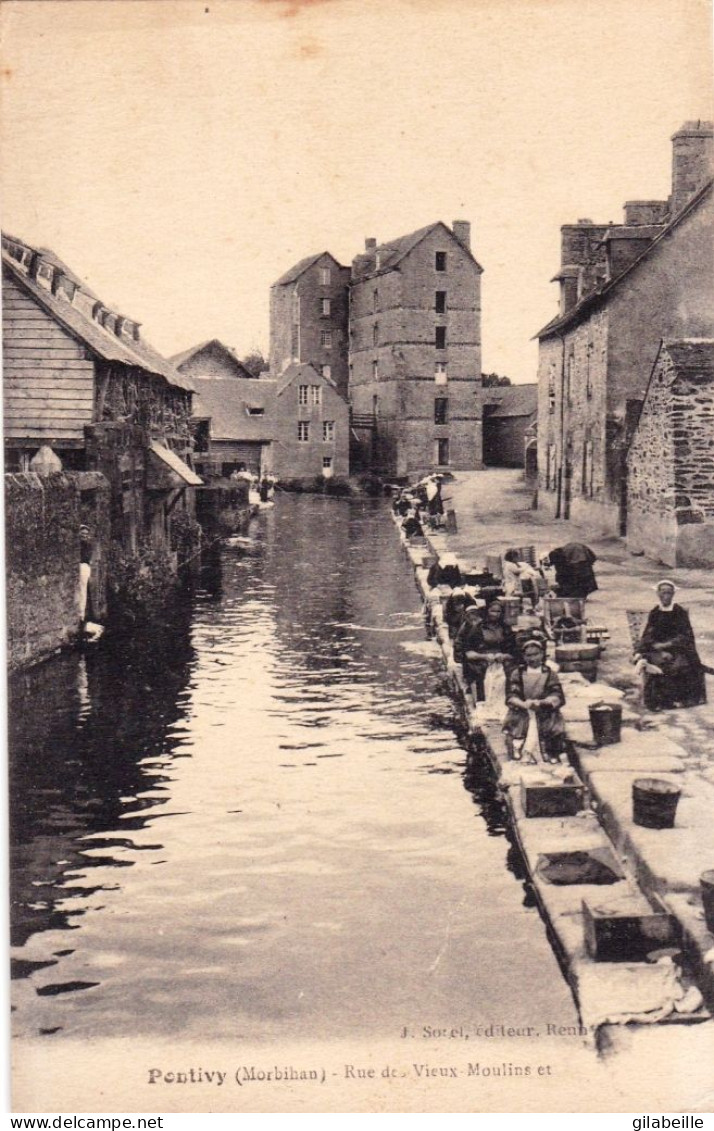 56 - Morbihan -  PONTIVY - Rue Des Vieux Moulins - Lavoir Et Lavandieres - Pontivy