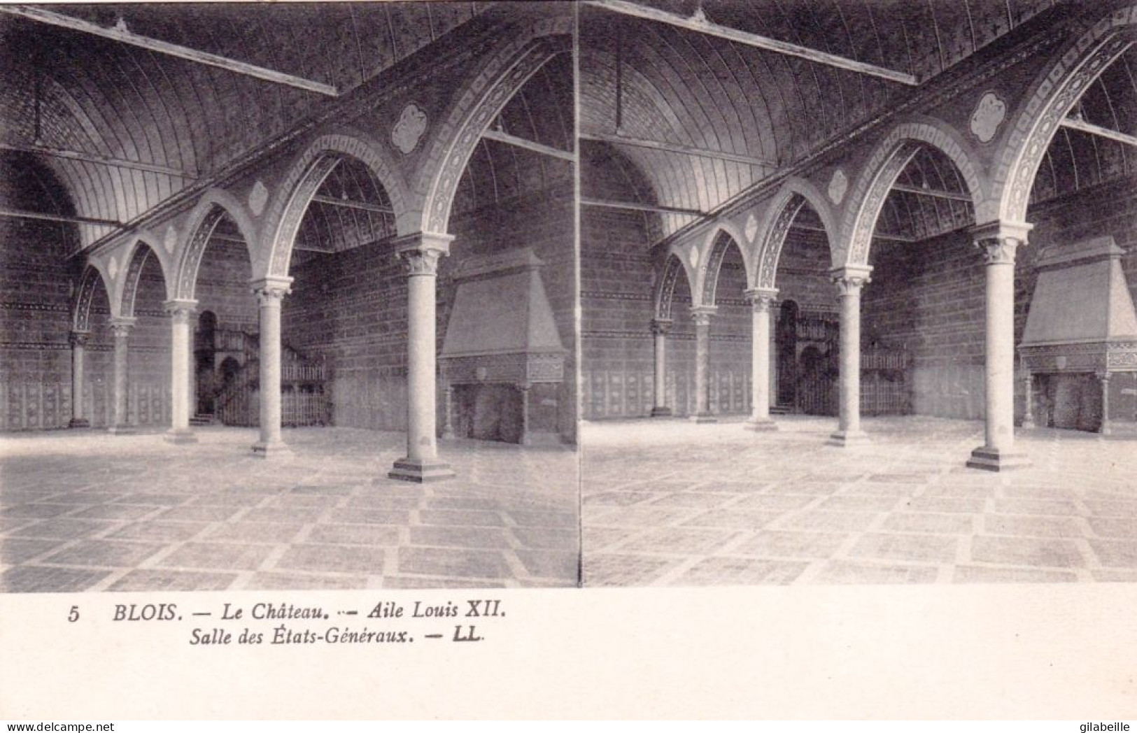 41 - Loir Et Cher - BLOIS - Le Chateau - Aile Louis XII - Salle Des Etats Generaux - Carte Stereoscopique - Blois