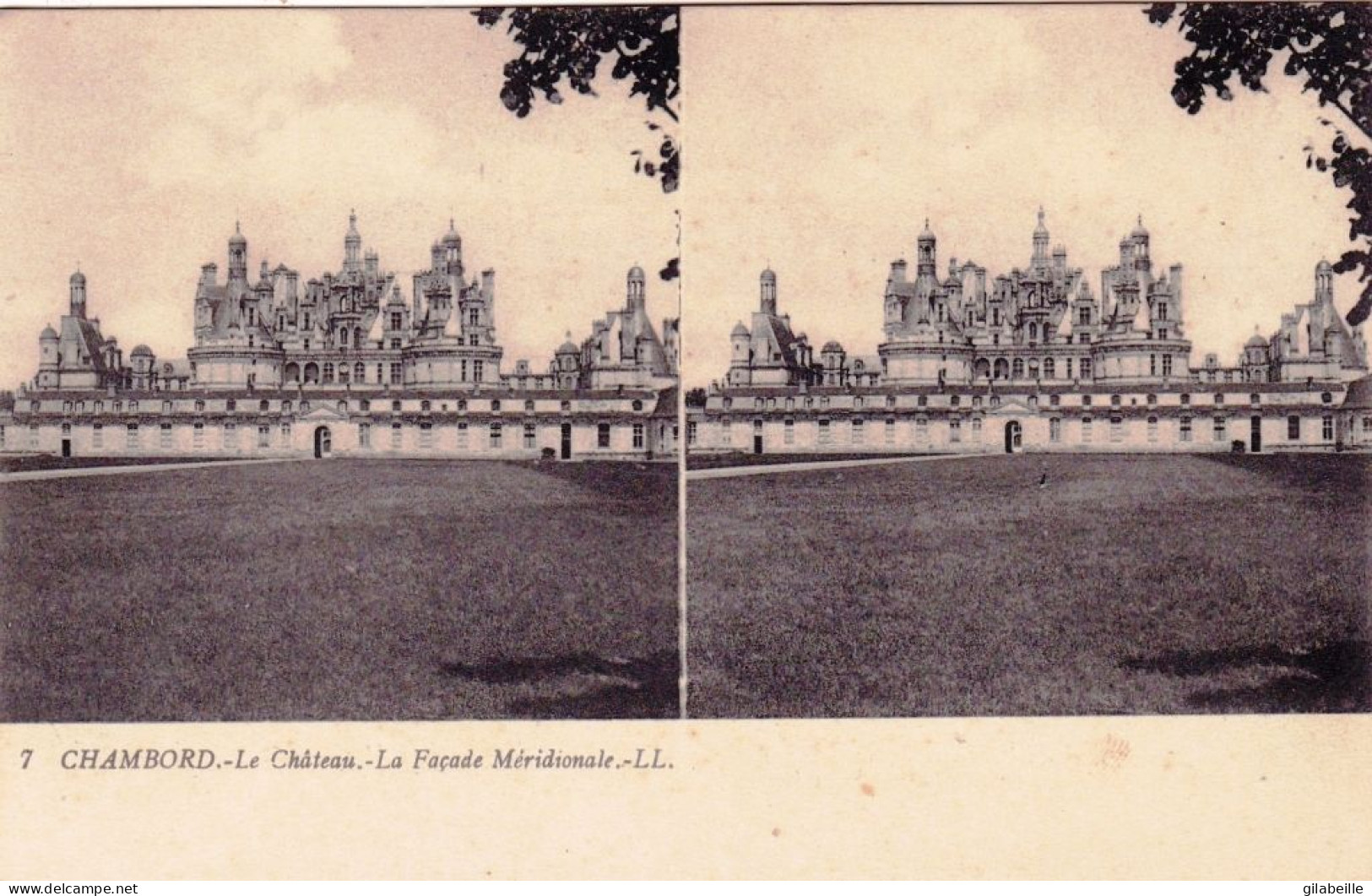 41 - Loir Et Cher - CHAMBORD - Le Chateau - Facade Méridionale - Carte Stereoscopique - Chambord