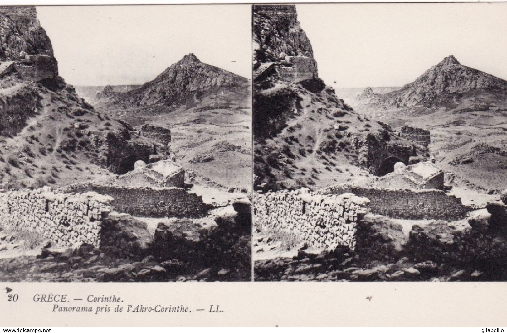 ΕΛΛΑΔΑ - Grece - CORINTHE - Panorama Pris De L Akro Corinthe - KORINTHOS - Panórama-   Stereo - Grèce