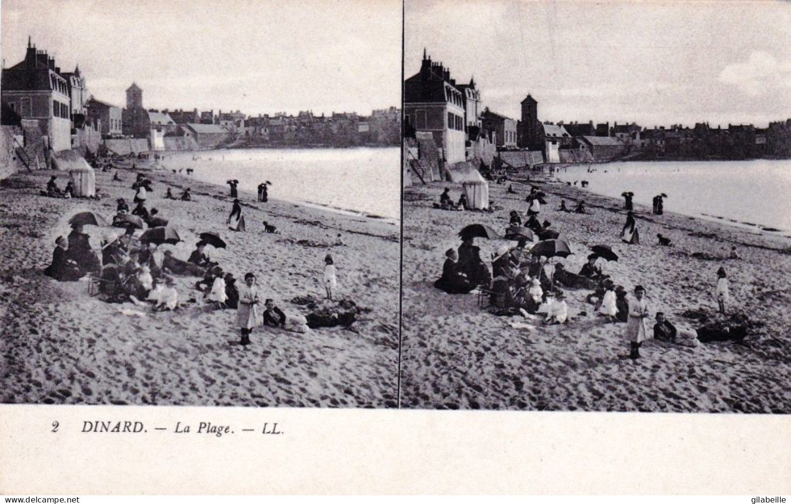 35 - Ille Et Vilaine -  DINARD - La Plage -   Carte Stereoscopique - Dinard