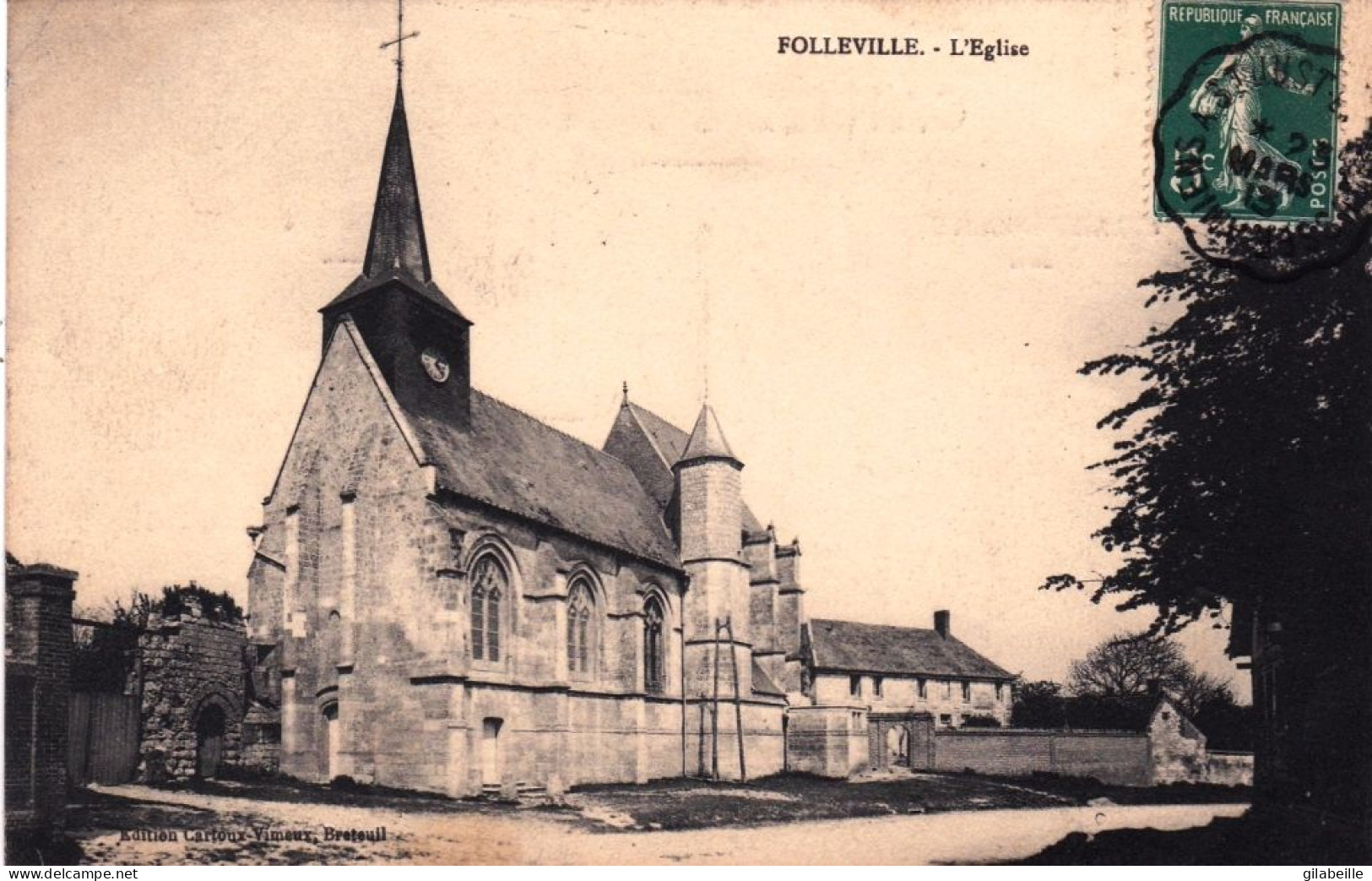 80 - Somme -  FOLLEVILLE - L église - Otros & Sin Clasificación