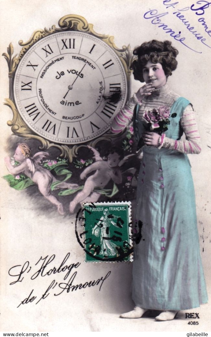 Carte Fantaisie -  L Horloge De L Amour - Autres & Non Classés