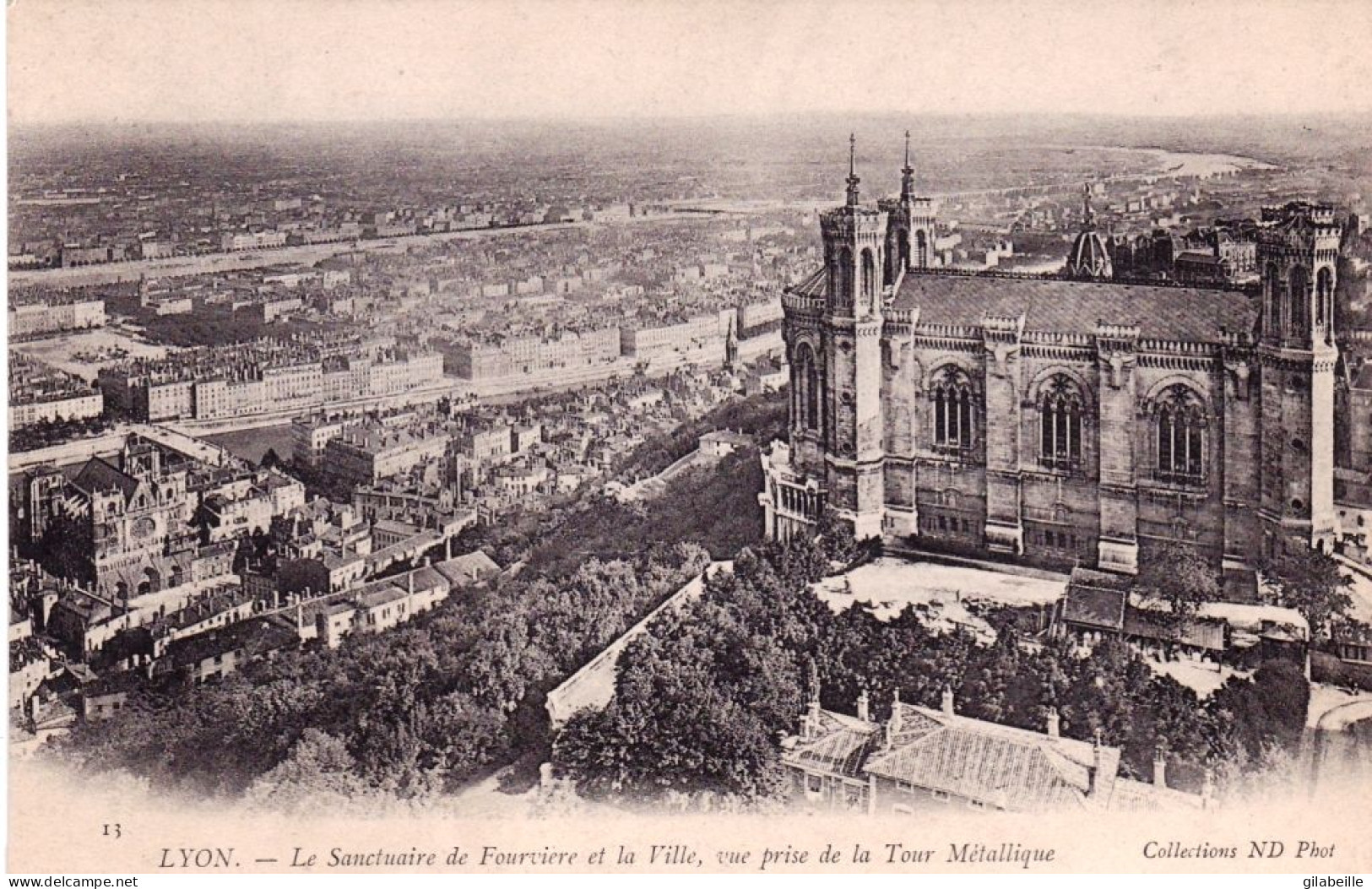 69 - LYON - Le Sanctuaire De Fourviere Et La Ville Vue Prise De La Tour Metallique - Sonstige & Ohne Zuordnung