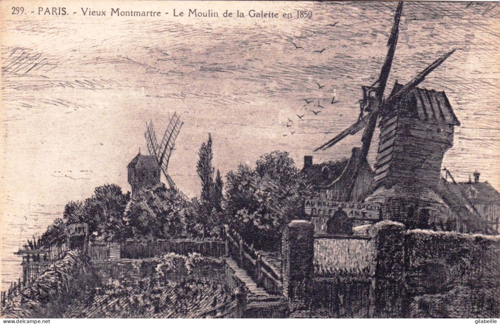 75 - PARIS 18  - Vieux Montmartre- Le Moulin De La Galette En 1850 - District 18