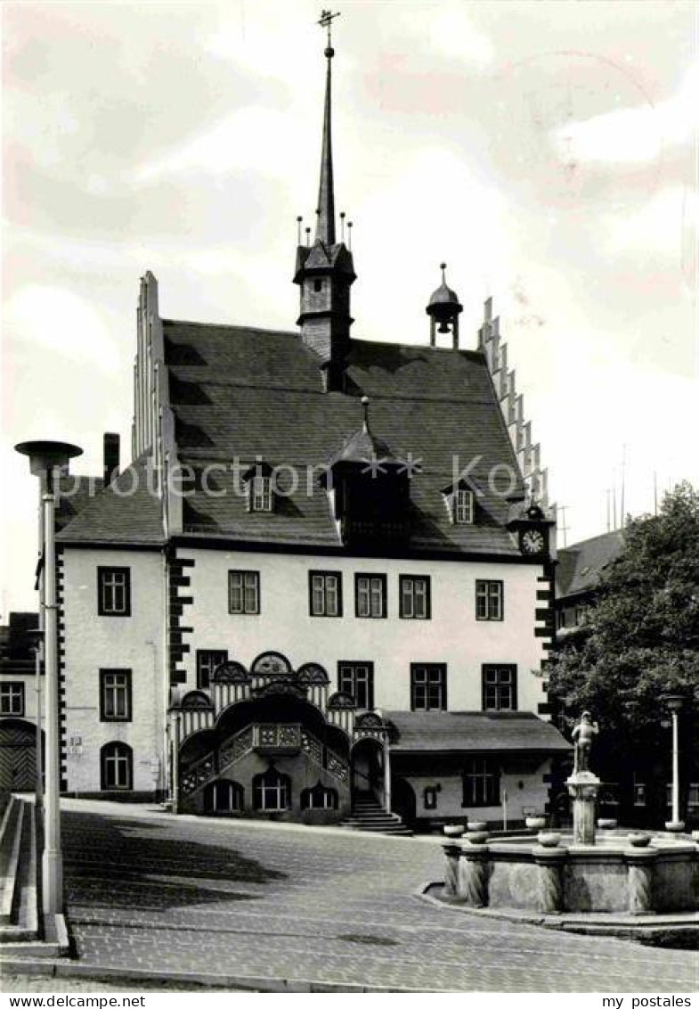 72726516 Poessneck Rathaus Brunnen Poessneck - Poessneck