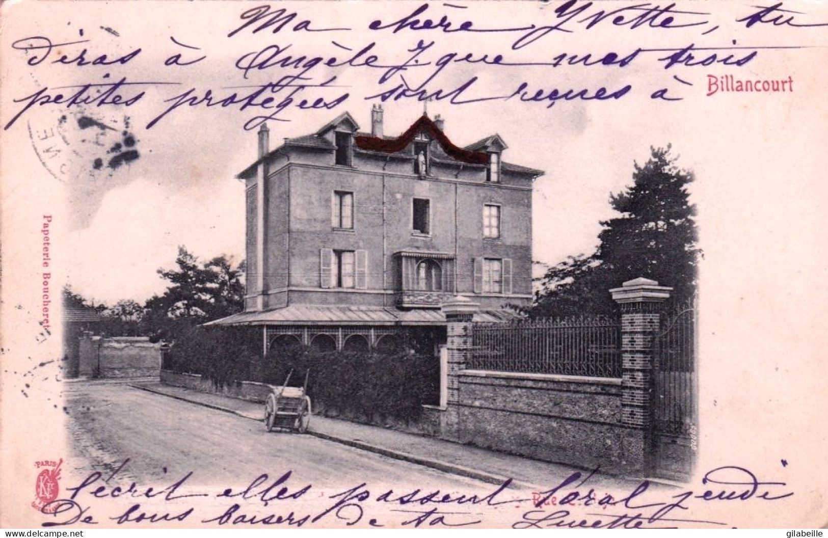 92 - Haut De Seine - BILLANCOURT - Rue Casteja - Institution Des Ursulines - Carte Precurseur 1905 - Boulogne Billancourt