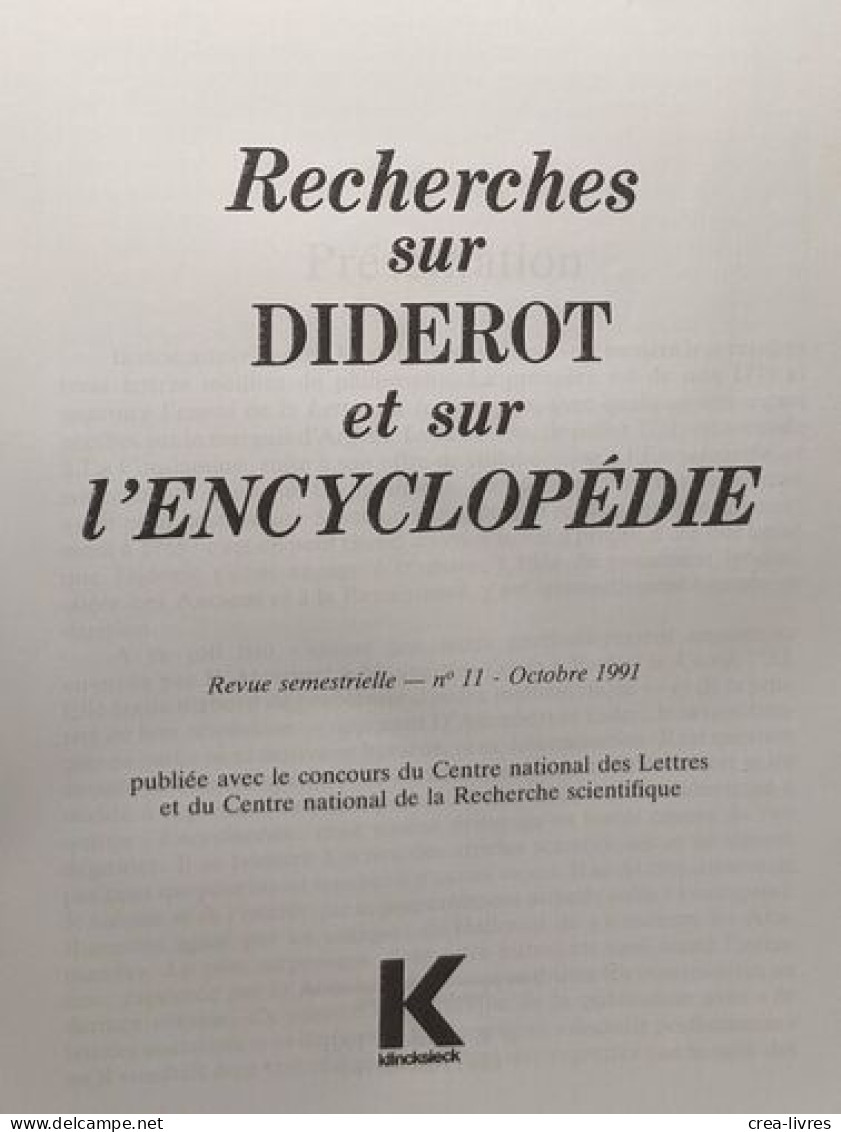 Recherches Sur Diderot Et Sur L'encyclopédie Revue Semestrielle - 7 Numéros: 1 (1986) + 3 (1987) + 4 (1988) + 8 (1990) + - Dictionaries