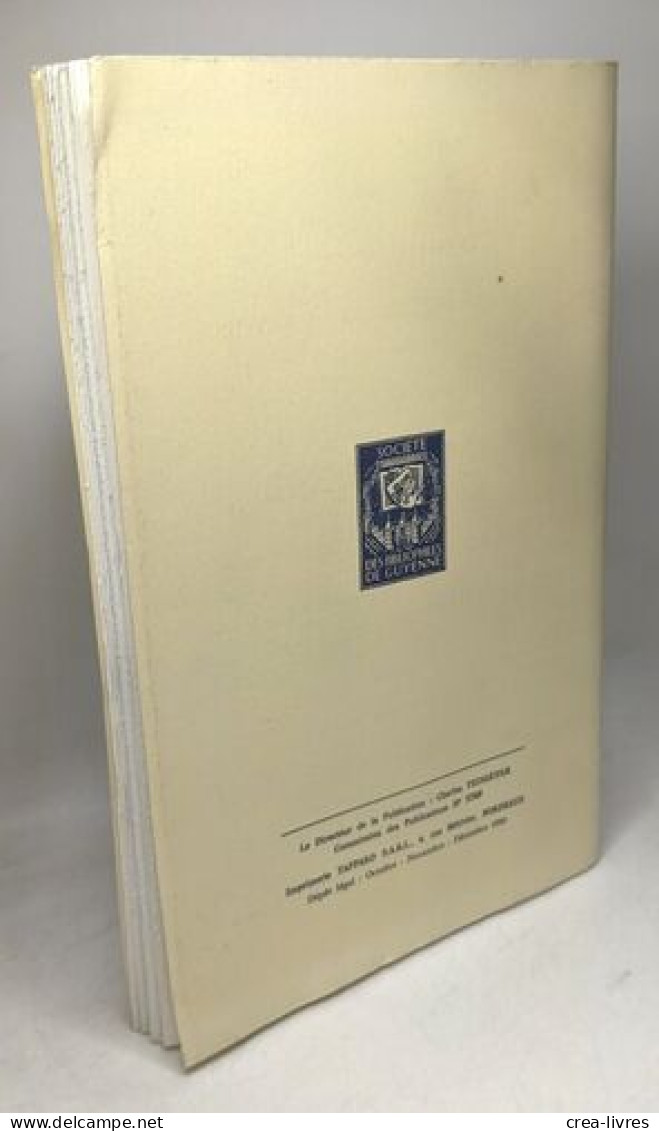 Revue Française D'histoire Du Livre N° 45 - Note Sur Deux Reliures Estampées Bordelaises De Thomas Cormier (XVIe Siècle) - Zonder Classificatie