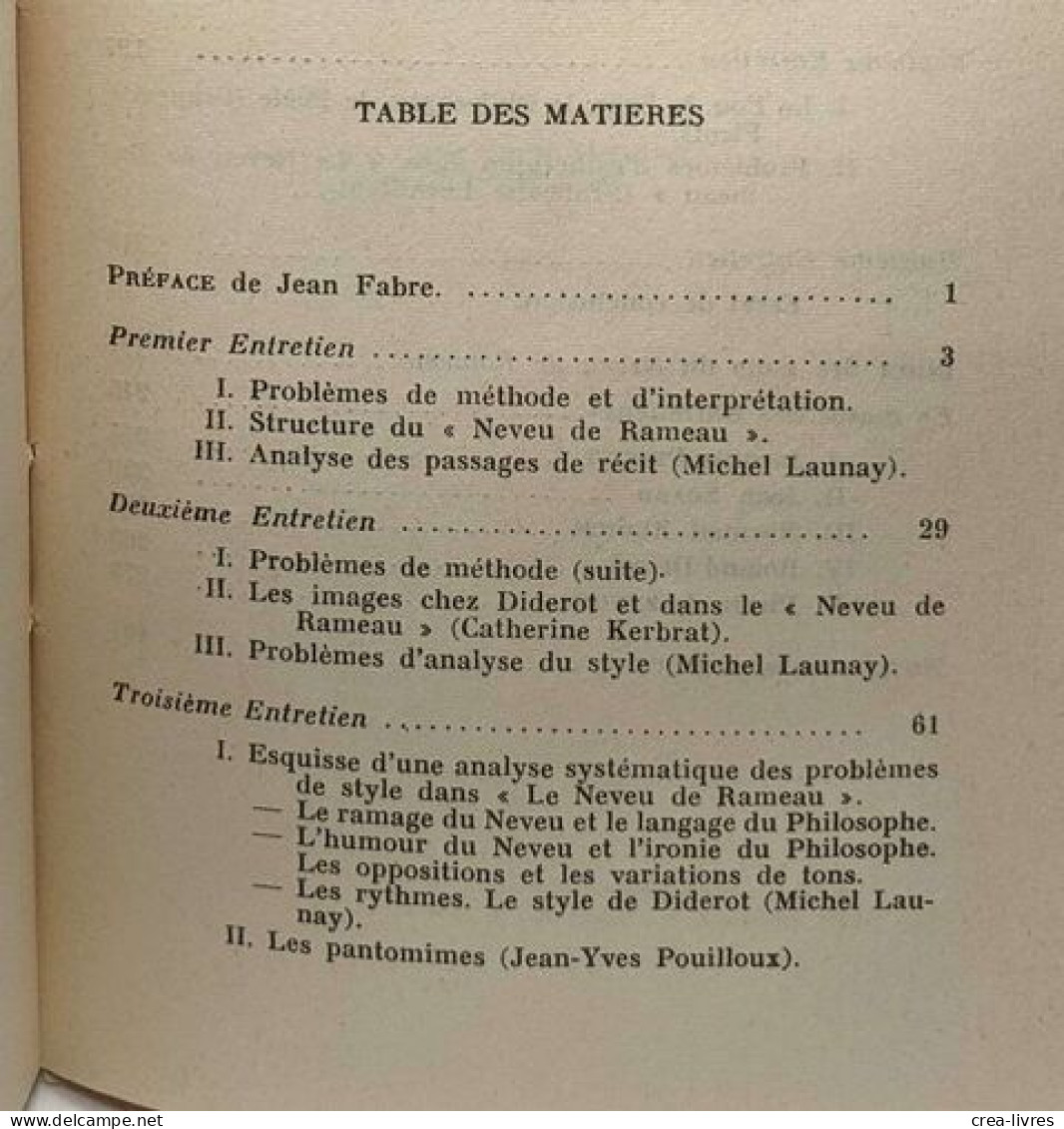 Entretiens Sur Le Neveu De Rameau - Autres & Non Classés