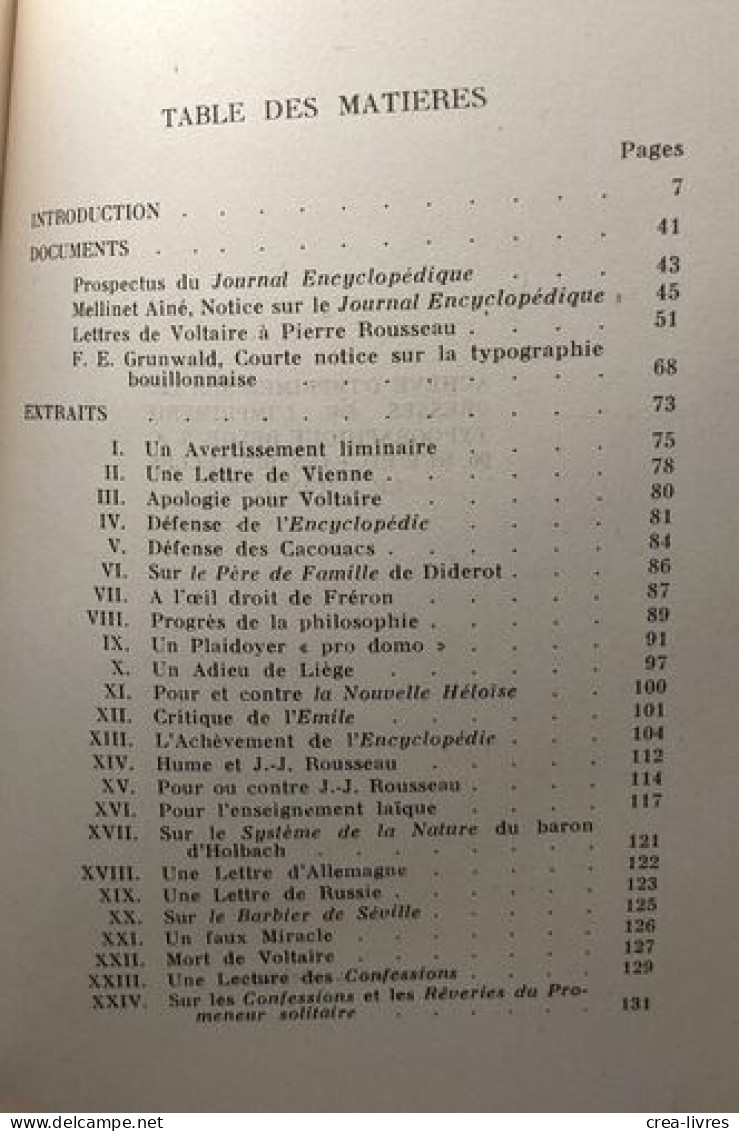 Le Journal Encyclopédique (1756-1793) - - Dictionnaires