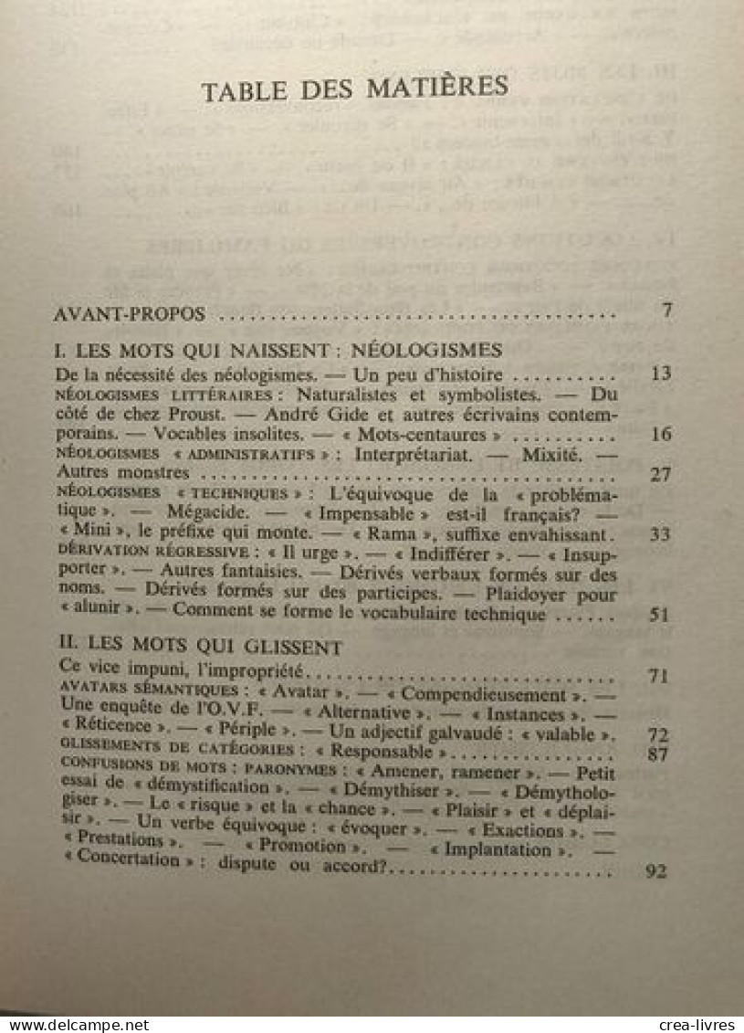 Les Mots Trompeurs Ou Le Délire Verbal - Andere & Zonder Classificatie