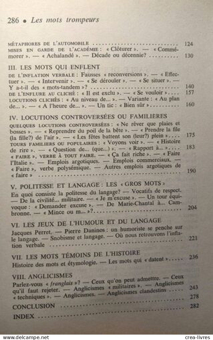 Les Mots Trompeurs Ou Le Délire Verbal - Andere & Zonder Classificatie