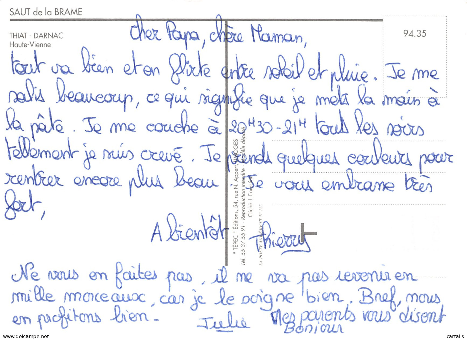 87-SAUT DE LA BRAME-N°4195-C/0161 - Autres & Non Classés