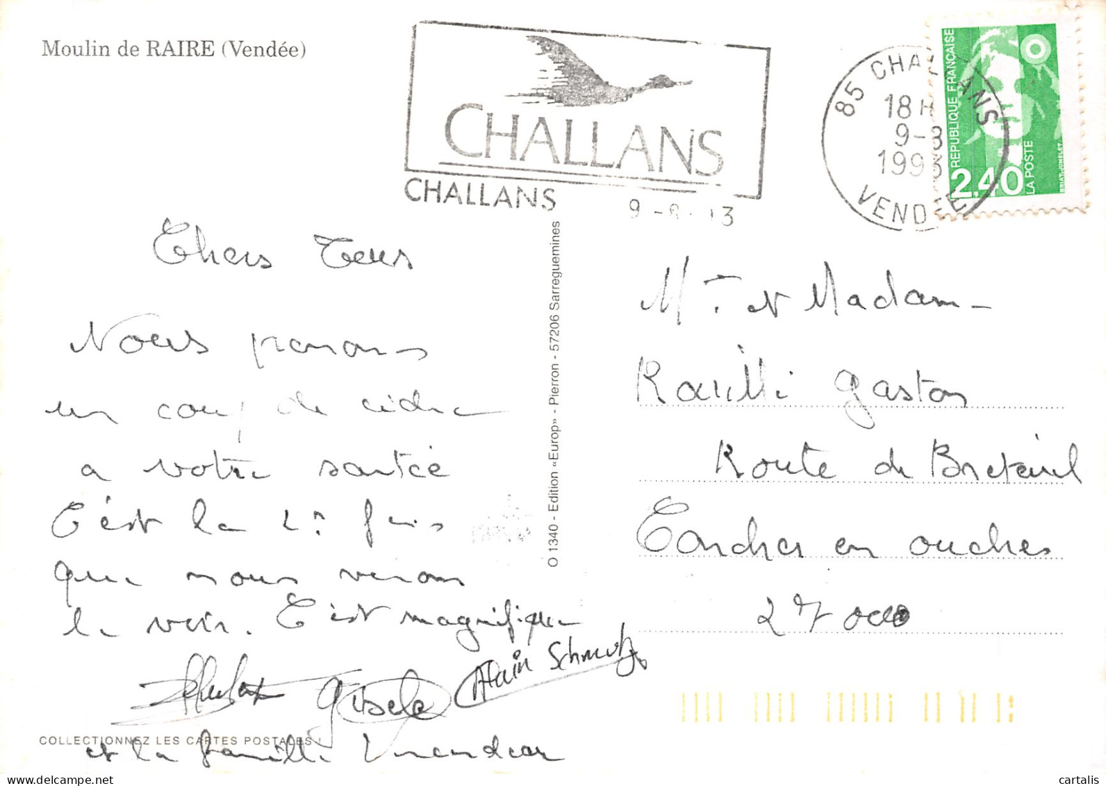 85-SALLERTAINE LE MOULIN DE RAIRE-N°4195-C/0003 - Autres & Non Classés