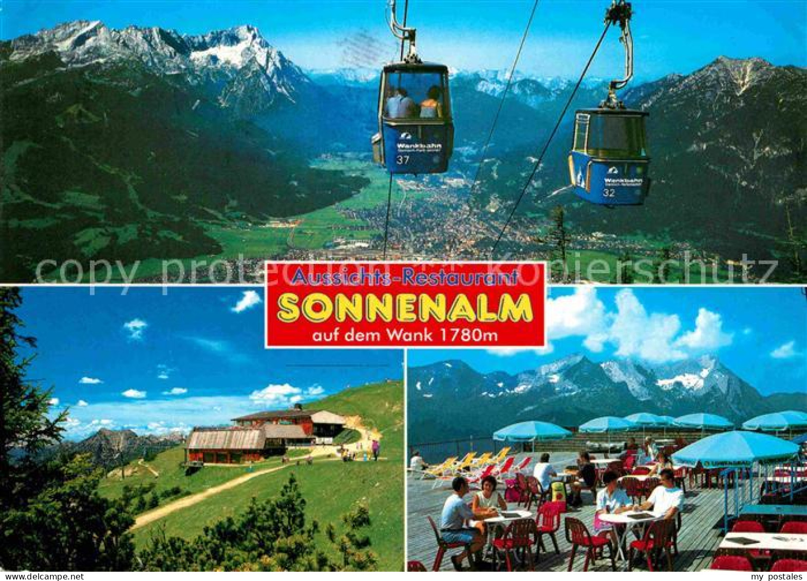 72725820 Garmisch-Partenkirchen Aussichts Restaurant Sonnenalm Seilbahn Terrasse - Garmisch-Partenkirchen