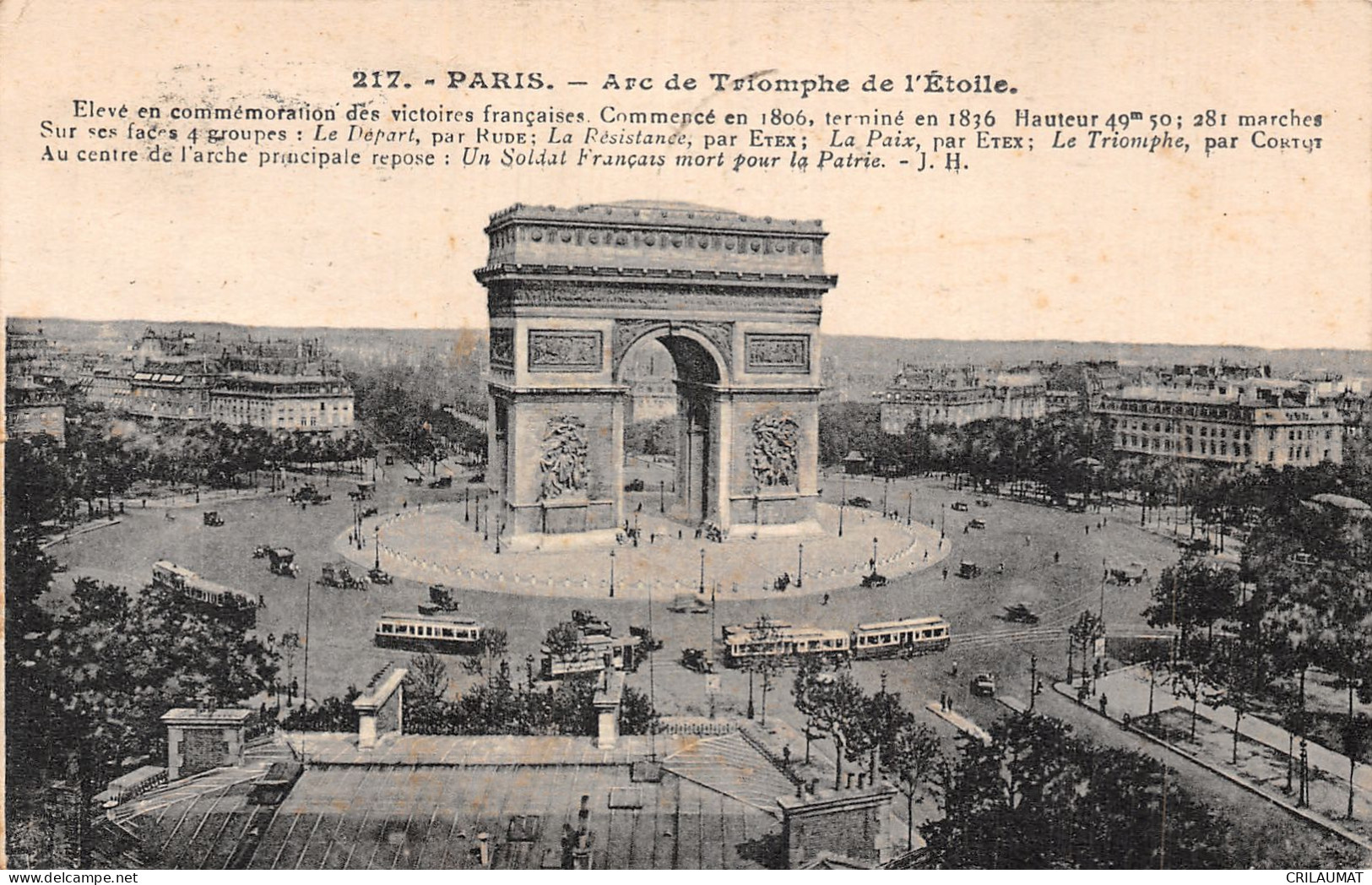 75-PARIS ARC DE TRIOMPHE-N°5143-C/0095 - Triumphbogen