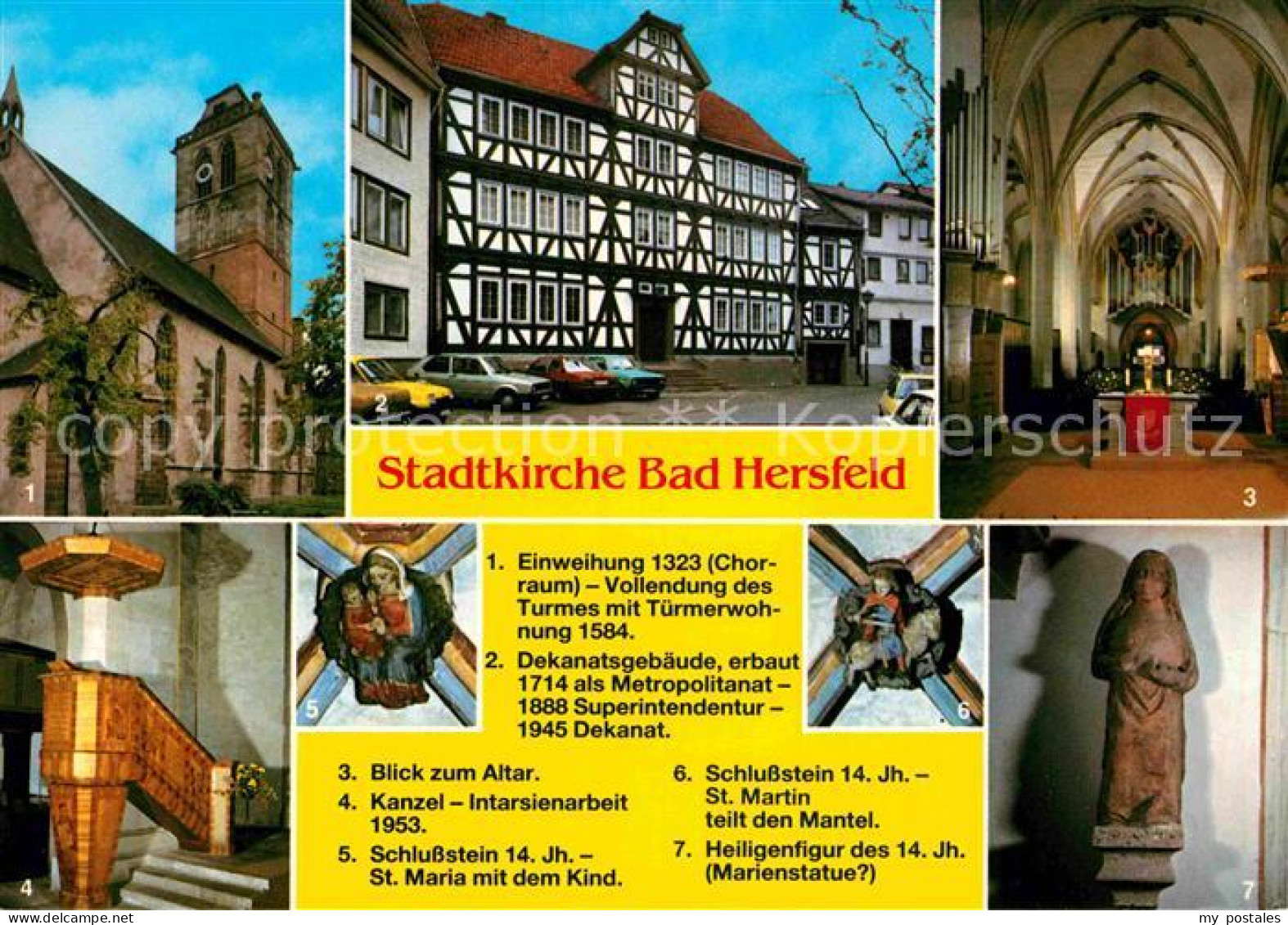 72725766 Bad Hersfeld Stadtkirche Dekanatsgebaeude Altar Kanzel Schlussstein Hei - Bad Hersfeld