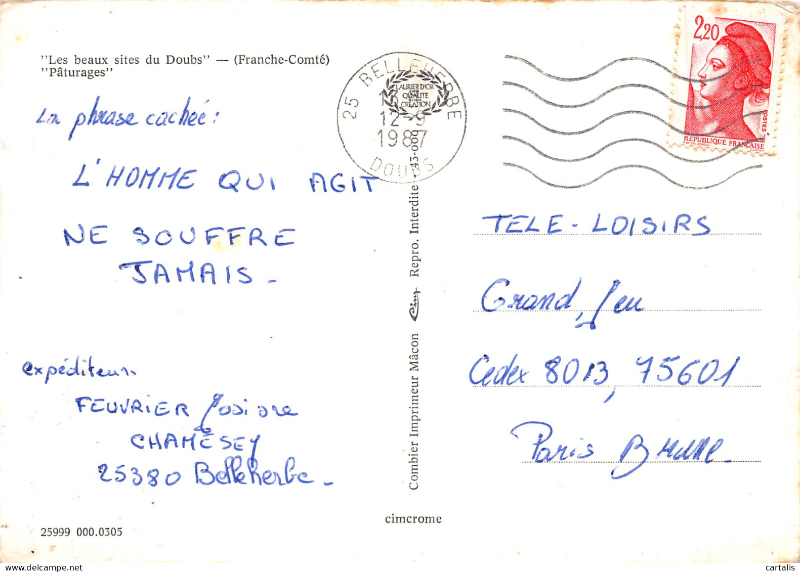 25-DOUBS-N°4196-A/0307 - Sonstige & Ohne Zuordnung