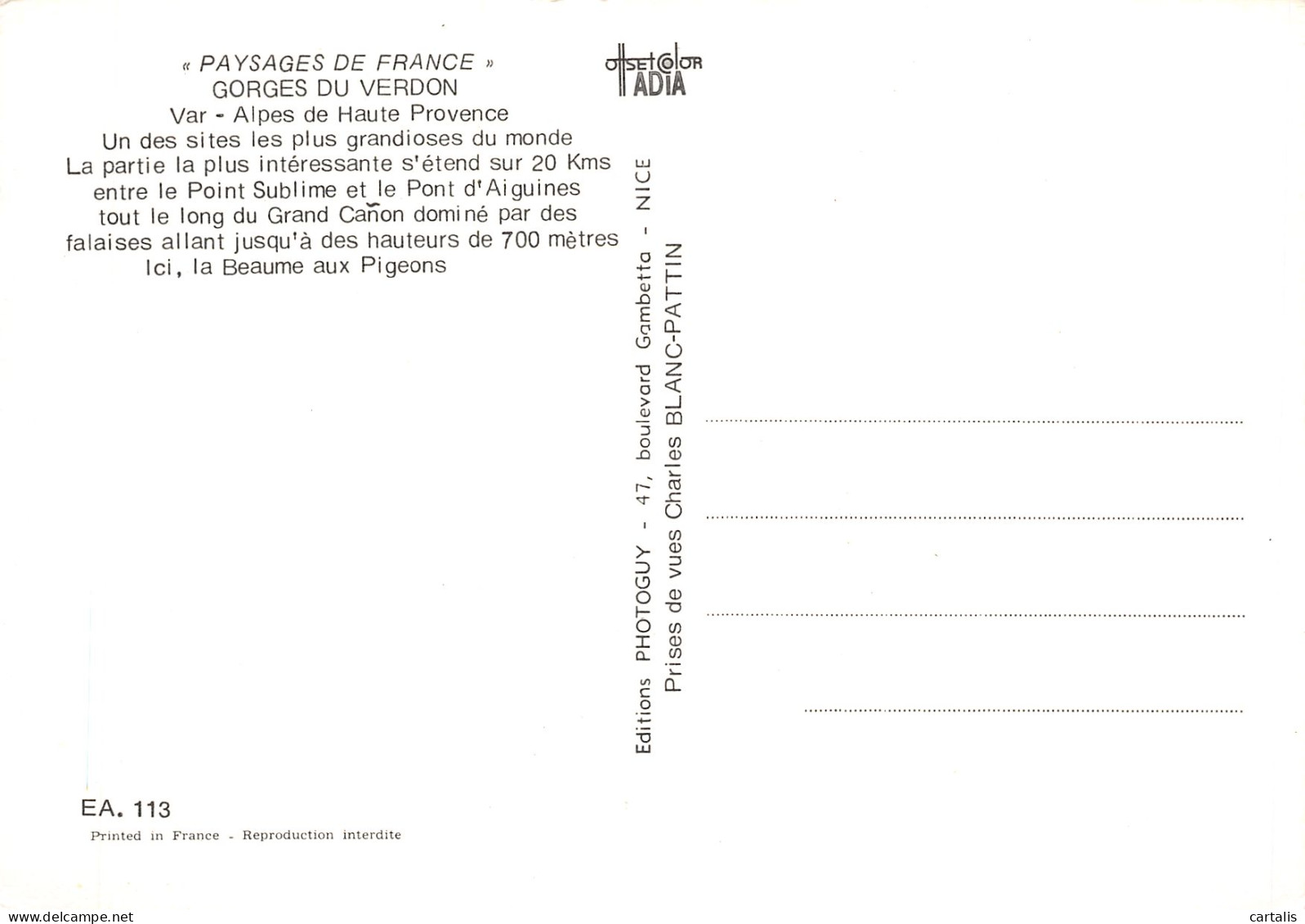 04-GORGES DU VERDON-N°4196-A/0253 - Andere & Zonder Classificatie