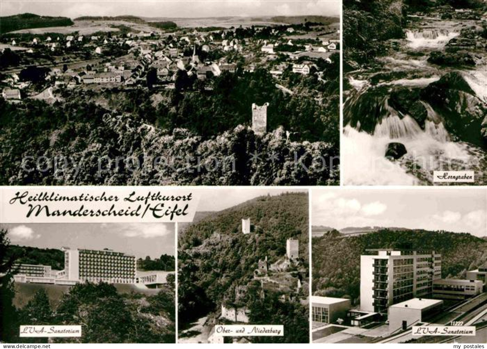 72725736 Manderscheid Eifel Panorama Horngraben LVA Sanatorium Ober Und Niederbu - Manderscheid