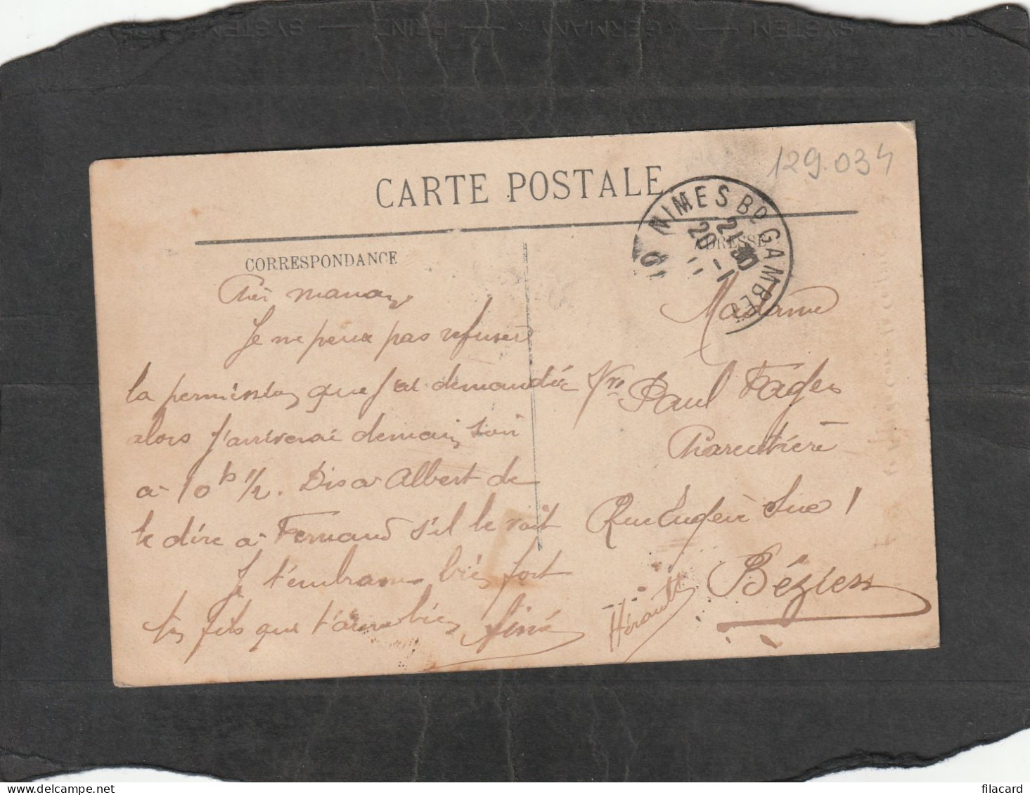 129034         Francia,    Nimes,   Le  Pont  Du  Gard,  La  Coupure,   VG   1911 - Nîmes
