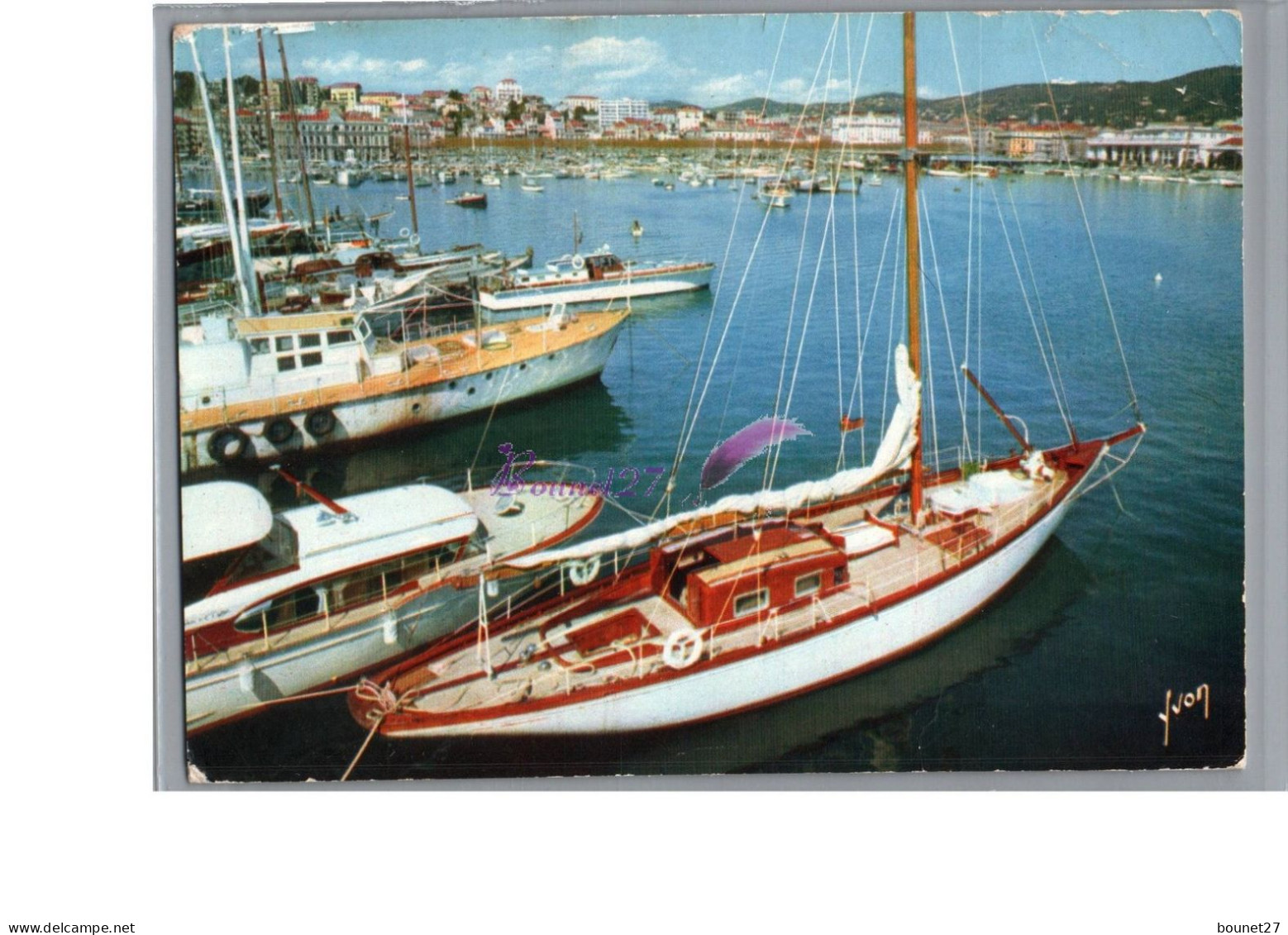 CANNES 06 - La Croisette Vue Du Port Bateau Voilier 1962 - Cannes