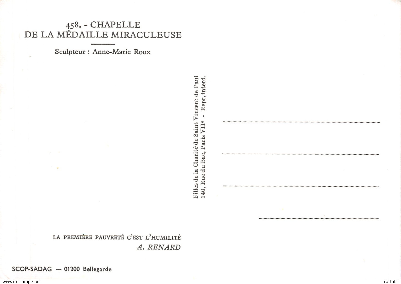 75-PARIS CHAPELLE DE LA MEDAILLE MIRACULEUSE-N°4196-A/0075 - Sonstige & Ohne Zuordnung