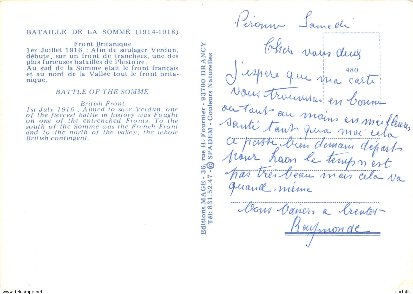 80-SOMME-N°4196-D/0339 - Sonstige & Ohne Zuordnung