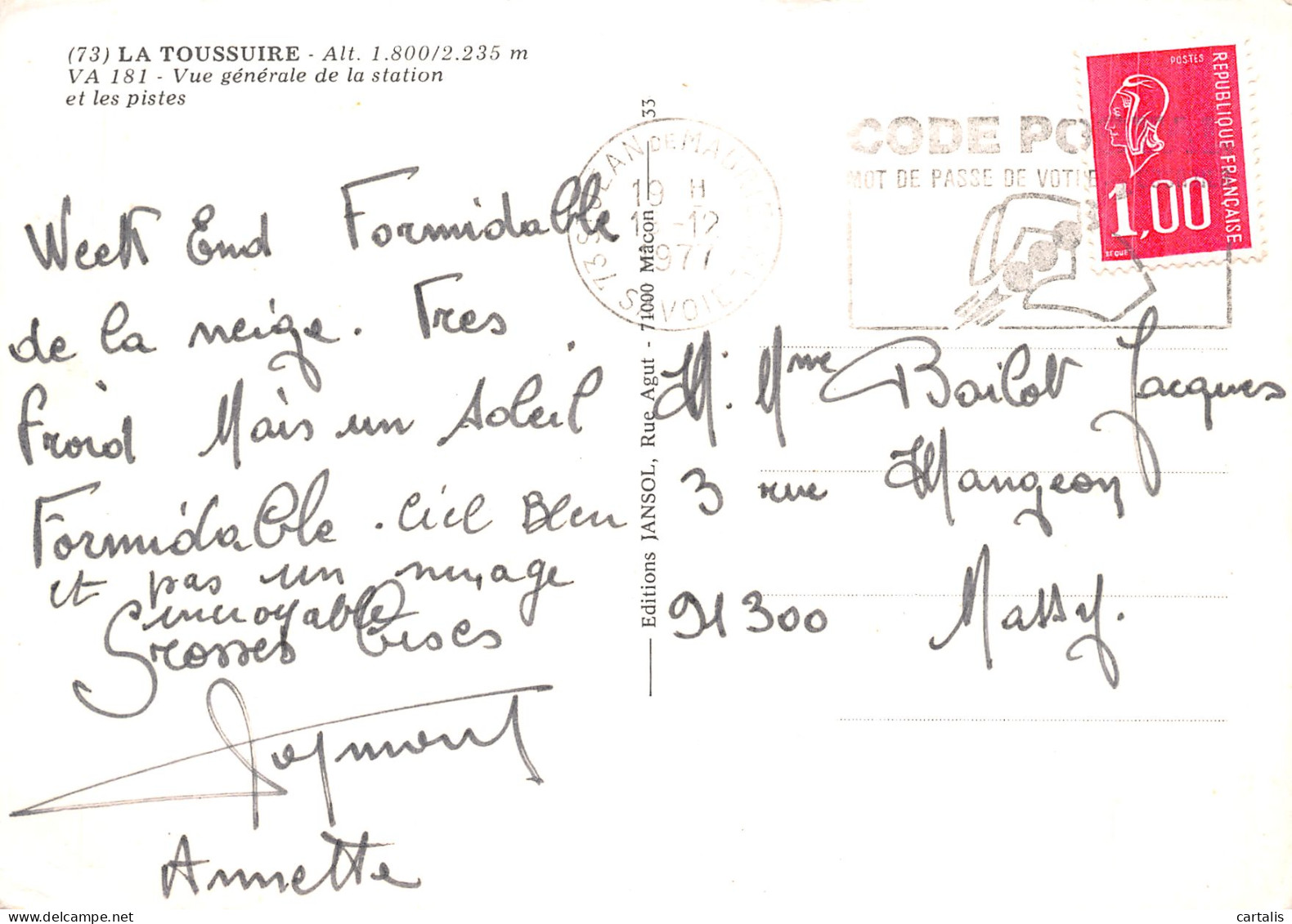 73-LA TOUSSUIRE-N°4196-D/0299 - Other & Unclassified