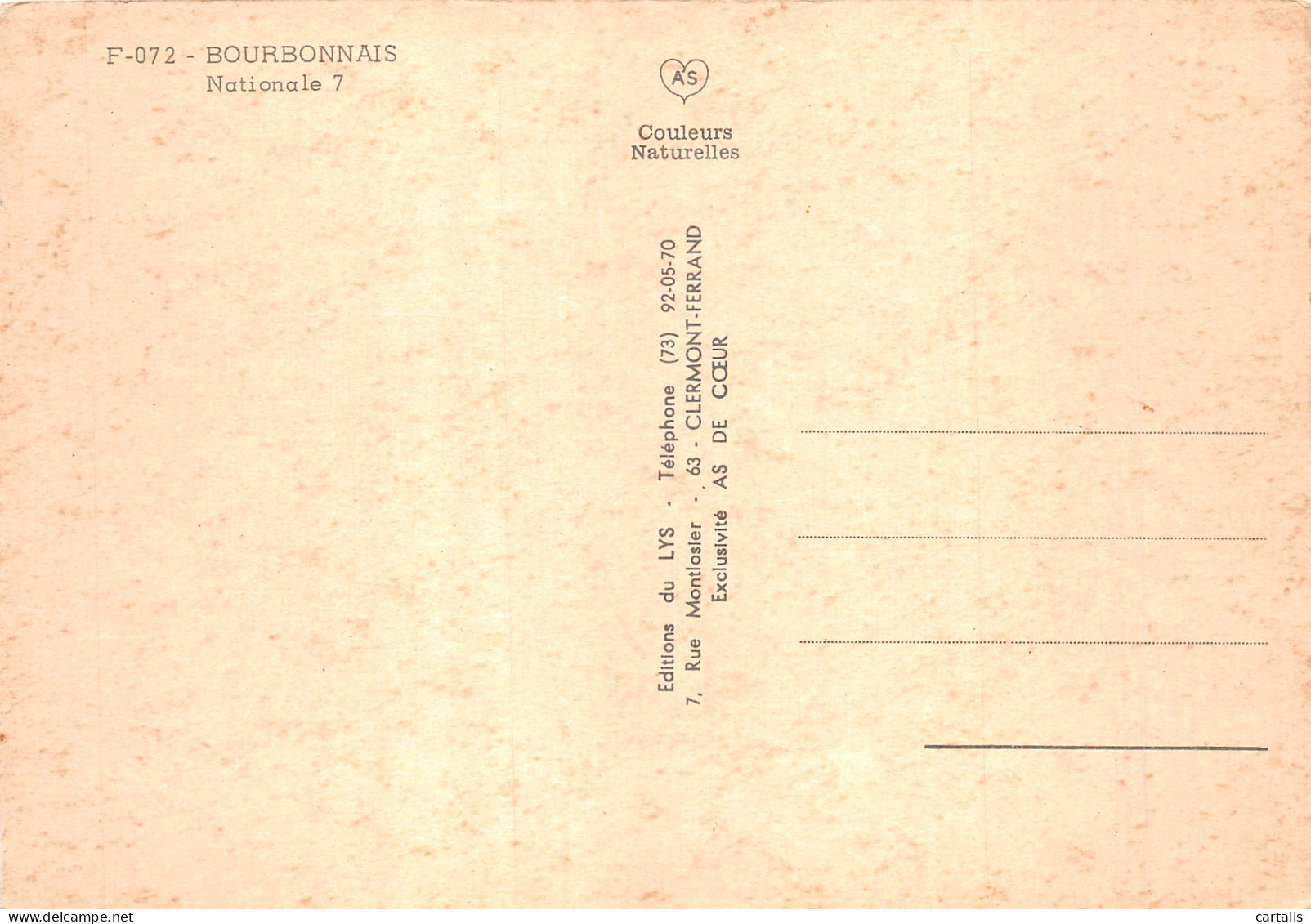 03-BOURBONNAIS NATIONALE 07-N°4196-D/0157 - Other & Unclassified