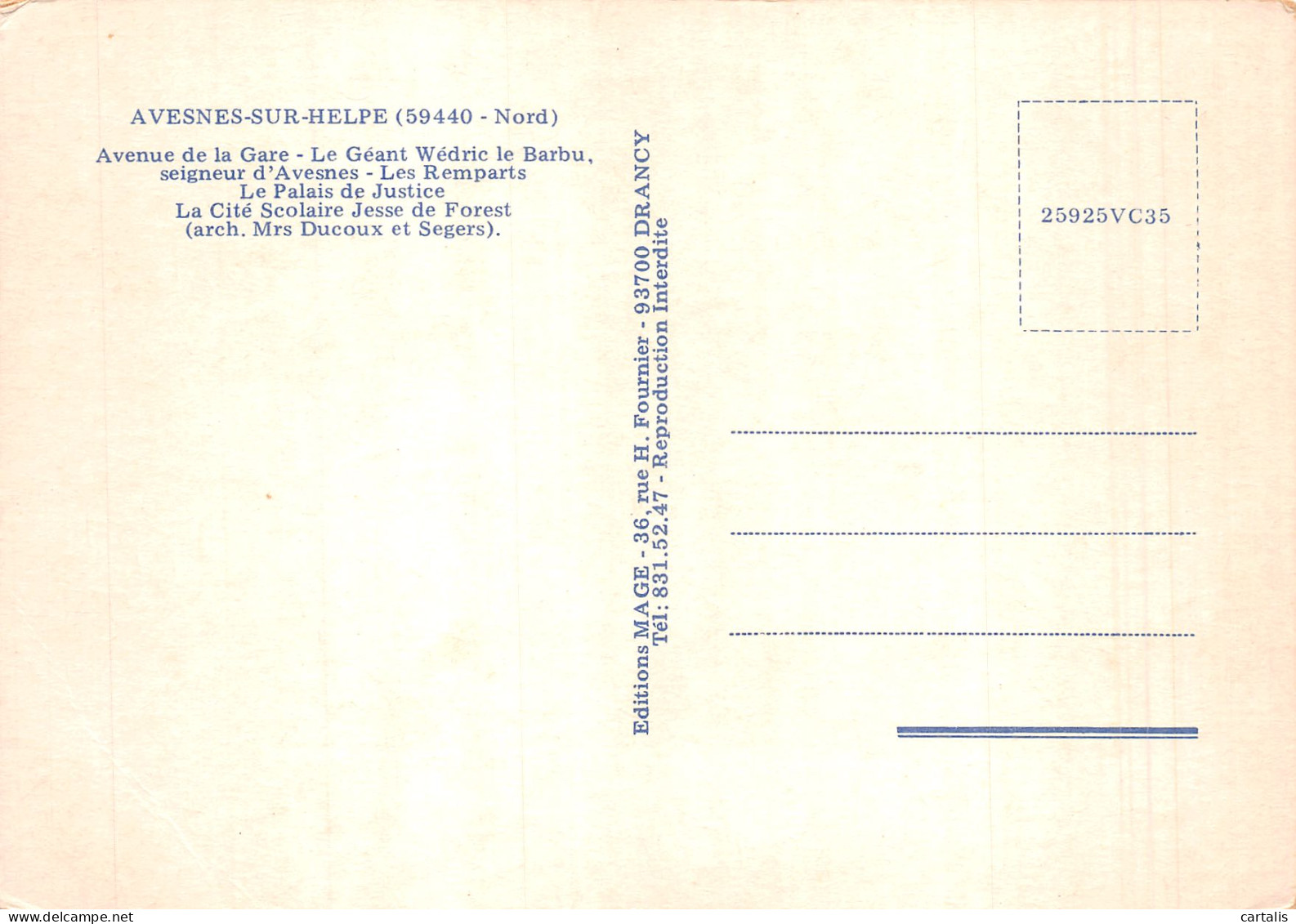 59-AVESNES SUR HELPE-N°4196-C/0161 - Avesnes Sur Helpe