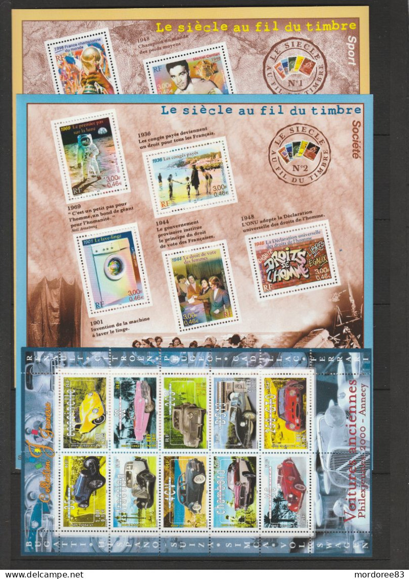 FRANCE 2000 ANNEE COMPLETE 71 TIMBRES NEUF YT 3294 A 3366 - 2 SCANS COTE 126 EUROS - 2000-2009
