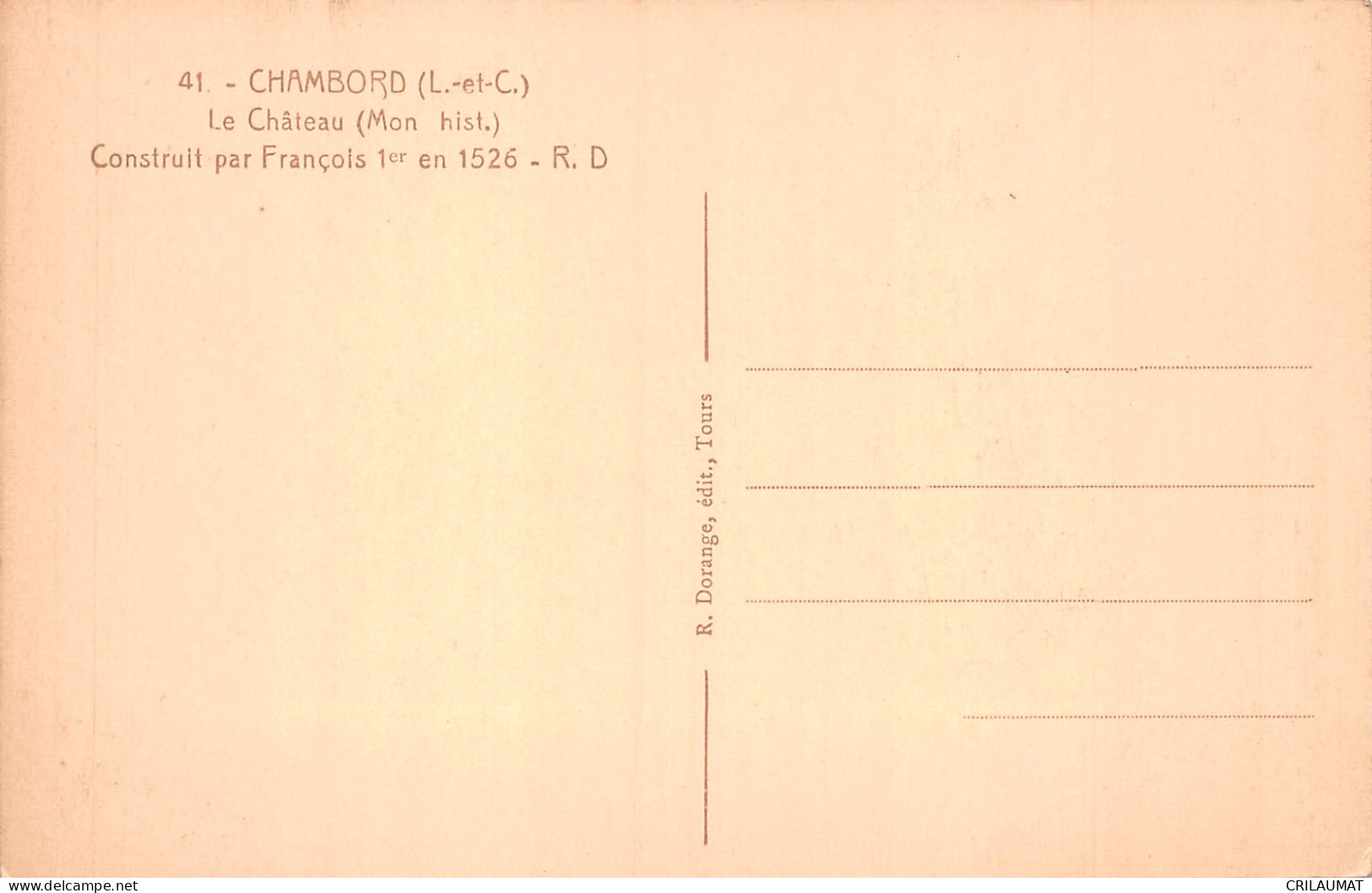 41-CHAMBORD LE CHÂTEAU-N°5144-A/0249 - Chambord