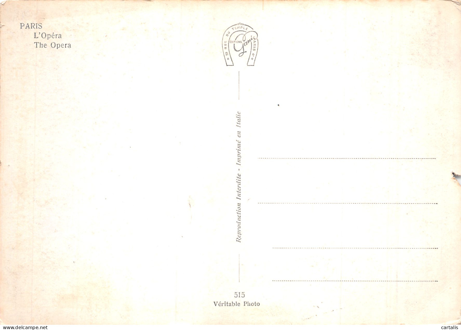 75-PARIS OPERA-N°4197-A/0251 - Sonstige & Ohne Zuordnung