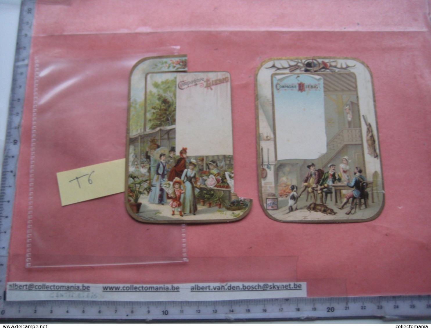 2 Cartes Chromos, 1890, Liebig Compagnie  Tischkarten, Cartes De Table Nr 6 : Leisure Pursuits IV  - See Scans - Liebig