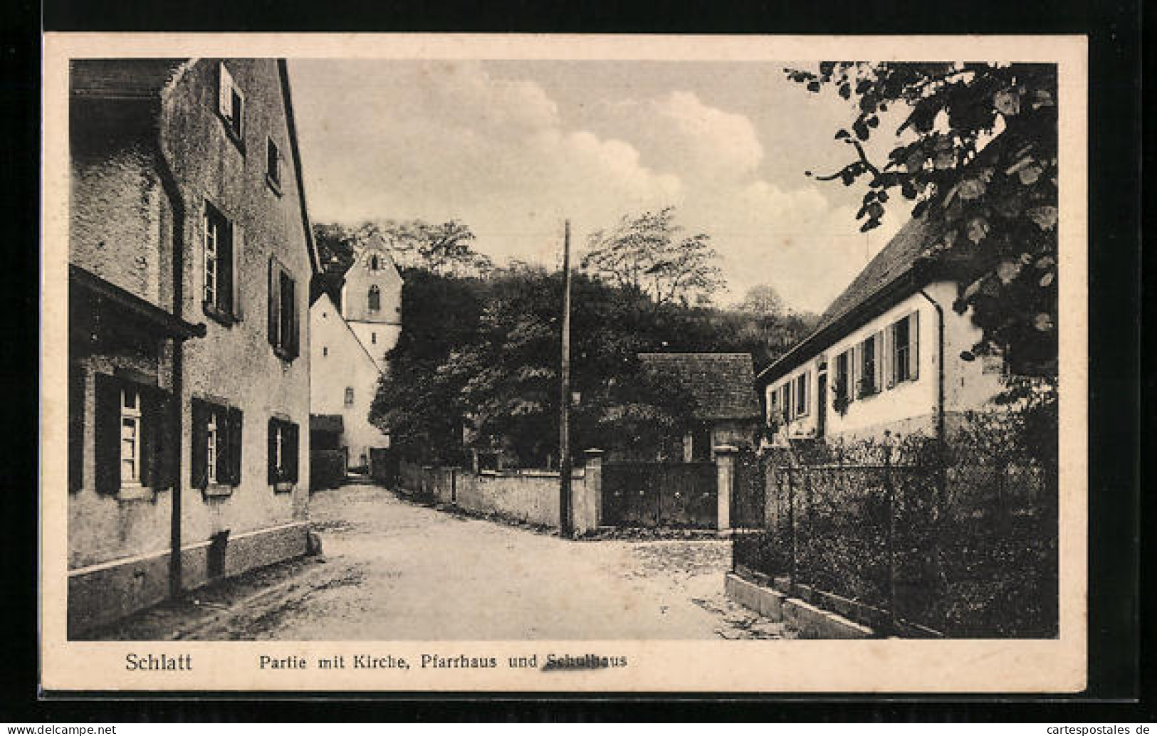 AK Schlatt, Partie Mit Kirche, Pfarrhaus Und Schulhaus  - Other & Unclassified