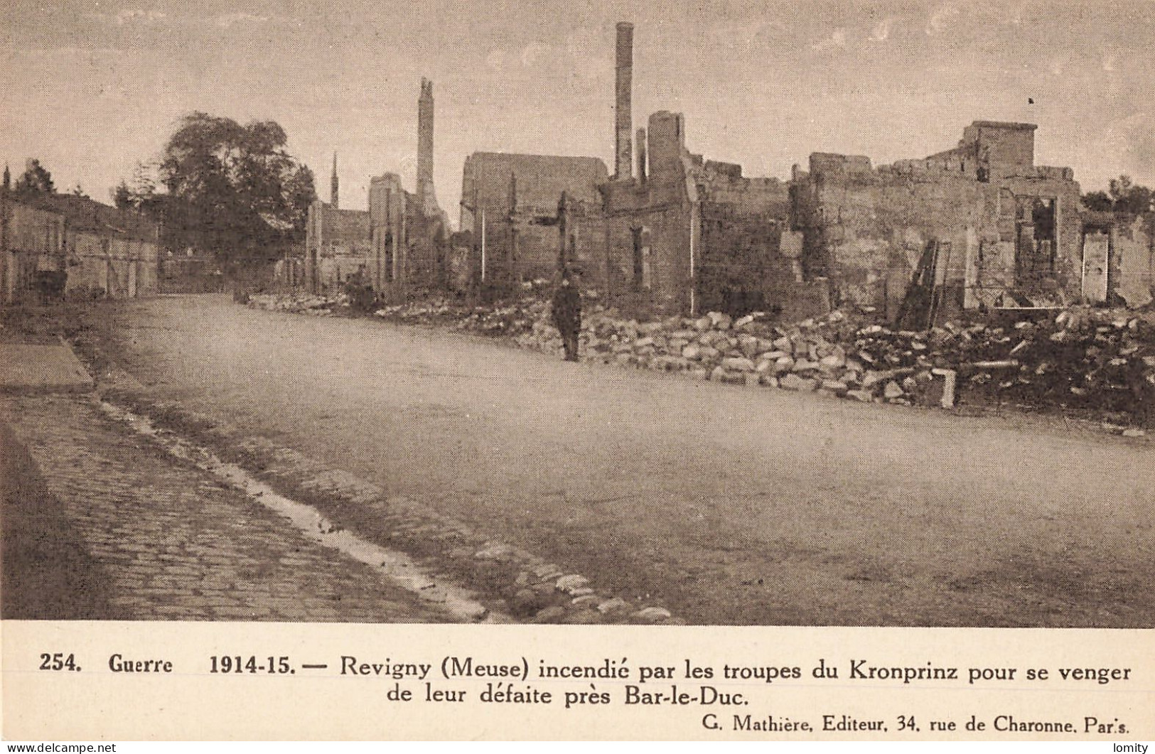 55 Revigny Incendié Par Troupes Du Kronprinz Pour Se Venger Défaite De Bar Le Duc CPA Ruines Grande Guerre 1914 1918 - Revigny Sur Ornain