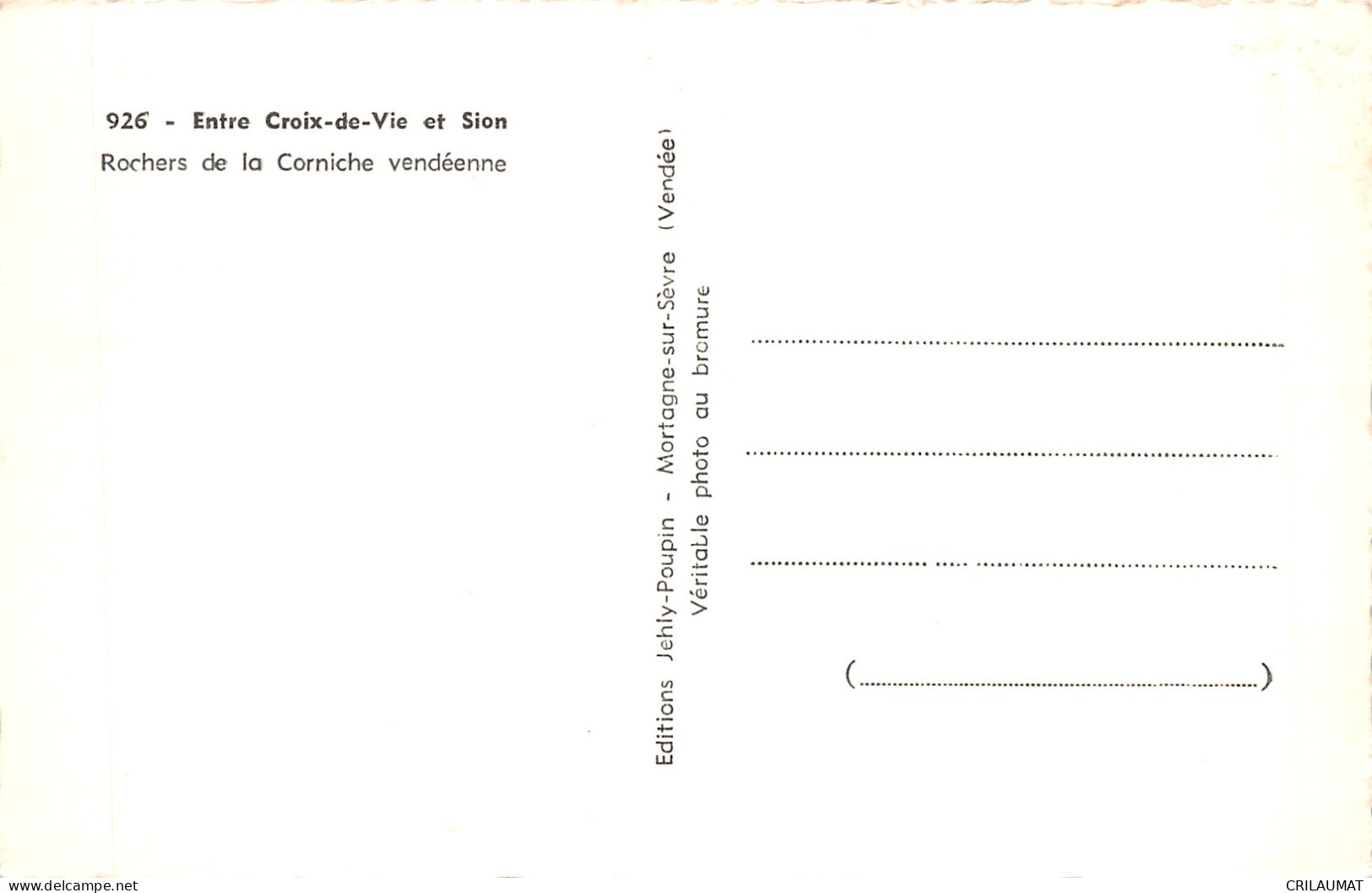 85-ROCHERS DE LA CORNICHE VENDEENNE-N°5144-E/0087 - Autres & Non Classés